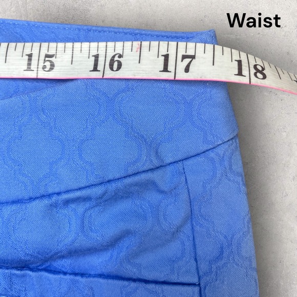 Lilly Pulitzer Blue Jacquard Quatrefoil Ankle Pants Size 14 Slim Stretch NWOT - Picture 5 of 7